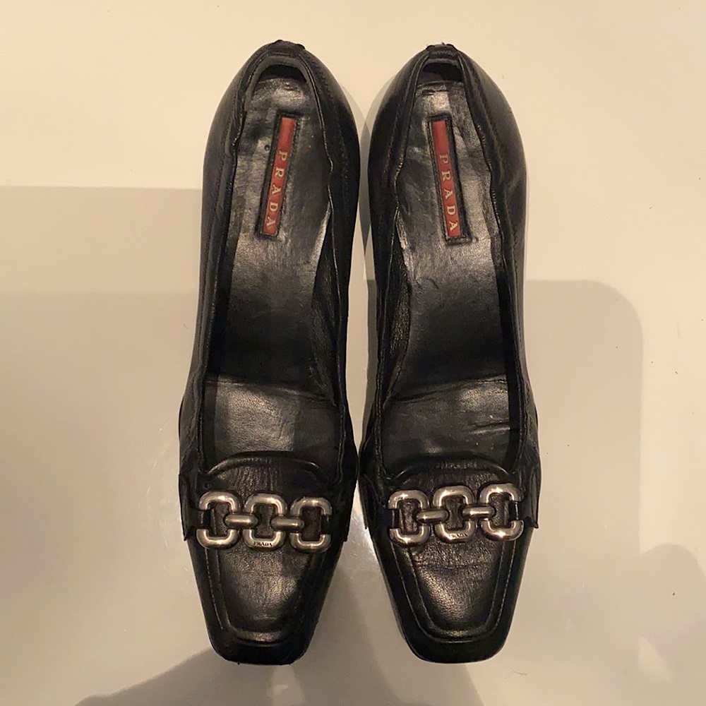 Prada Kitty heels. Very comfy. Genuine soft leather. Ideal for narrower feet. - Picture 1 of 3